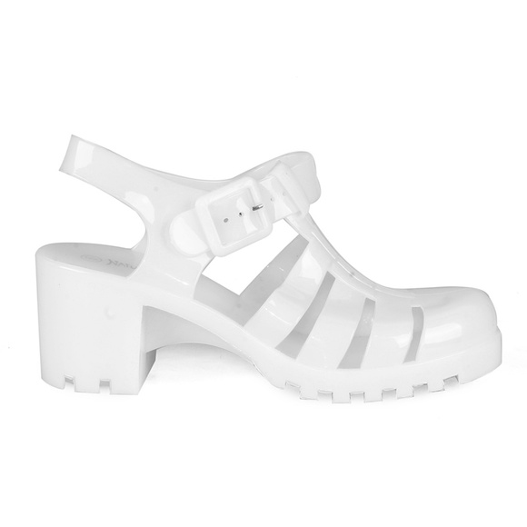 Brash Caged Jelly Block Heels Women's Sandals - Picture 2 of 3